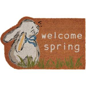 Mud Pie Bunny Coir Door Mat; 17 3/4″ x 29″