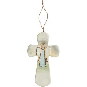 Mud Pie Christmas Angel Painted Cross