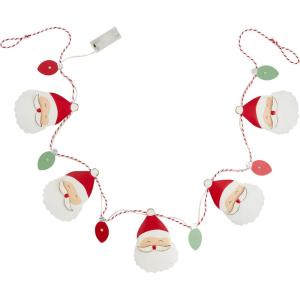 Mud Pie Christmas Tin Garland, Santa, 5″ x 60″