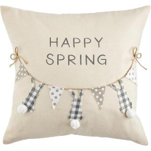 Mud Pie Easter Banner Applique Pillow, 18″ x 18″, Bunny(Bunny)