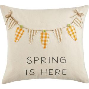 Mud Pie Easter Banner Applique Pillow, 18″ x 18″, Bunny(Carrot)