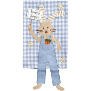 Mud Pie Easter Blue Bunny Dangle Leg Towel(Blue)