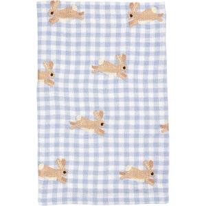 Mud Pie Easter Embroidered Bunny Floral Towel(Blue)