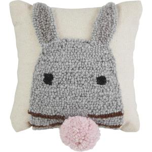 Mud Pie Easter Mini Hook Pillow, Bunny Tail, 8″ x 8″(Bunny Face)