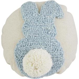 Mud Pie Easter Mini Hook Pillow, Bunny Tail, 8″ x 8″(Bunny Tail)