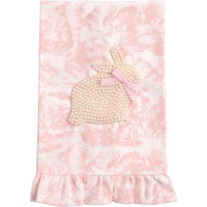 Mud Pie Easter Pink Toile Bunny Pearl Towel(Pink)
