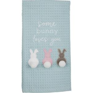 Mud Pie Easter Waffle Towel, Truck, 8″ x 12.5″(Bunnies)