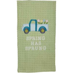Mud Pie Easter Waffle Towel, Truck, 8″ x 12.5″(Truck)