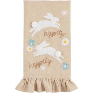 Mud Pie Embroidered Happy Towel; 21″ x 14″(Happy)