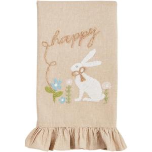 Mud Pie Embroidered Happy Towel; 21″ x 14″(Hippity)
