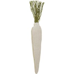 Mud Pie Fabric Carrot Décor, 15″, White(Natural)