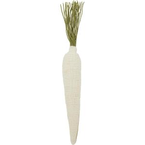 Mud Pie Fabric Carrot Décor, 15″, White(White)