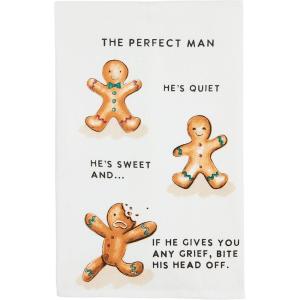 Mud Pie Gingerbread Man Towel, Perfect, 26″ x 16 1/2″
