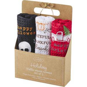 Mud Pie Holiday Towel Set, Multi Small