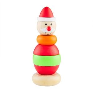 Mud Pie Kids Christmas Stacker Toy, Santa, 5″ x 2″ Dia