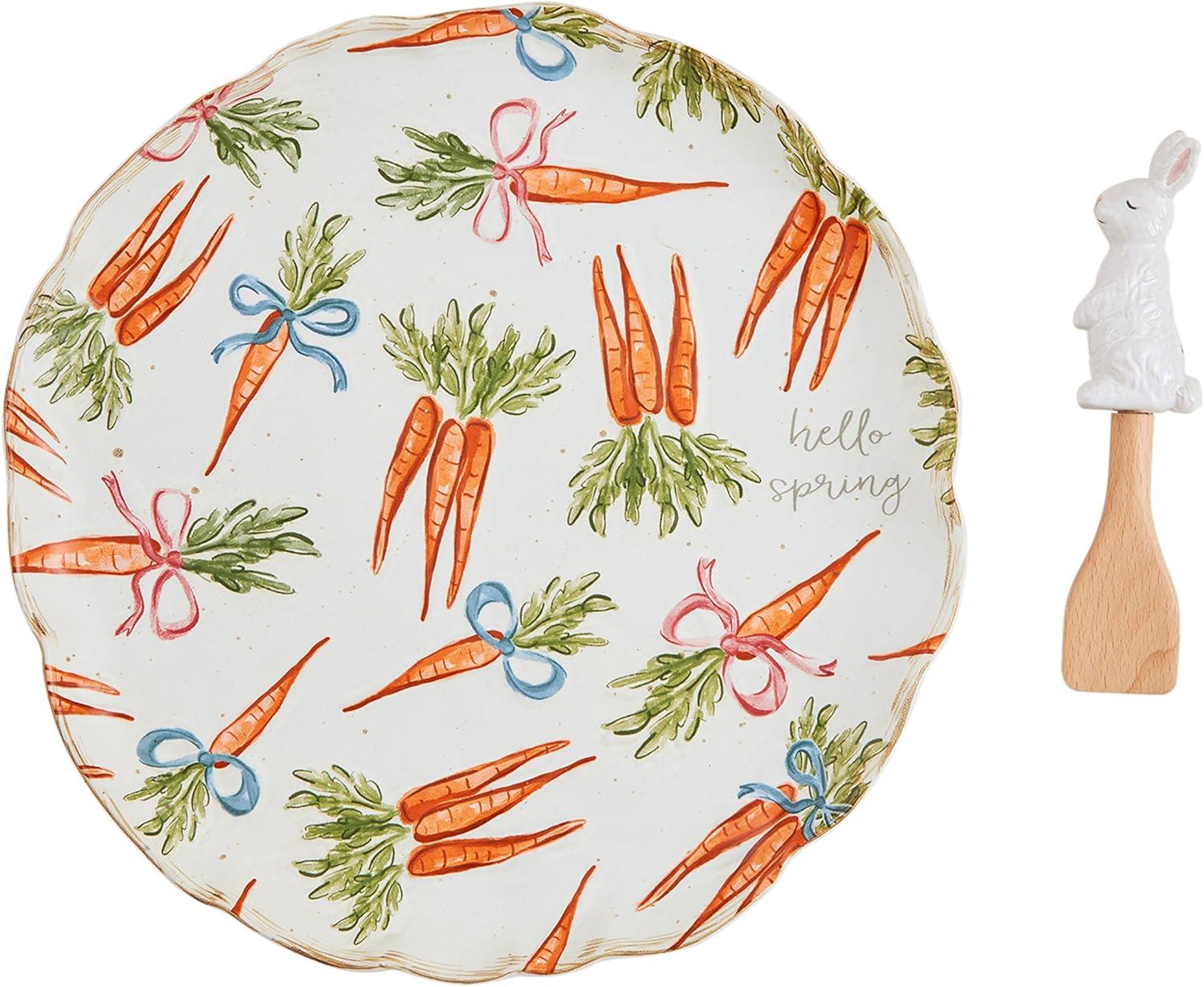 image:imageMud Pie Carrot Round Platter Set platter 11 dia spatula 5 12