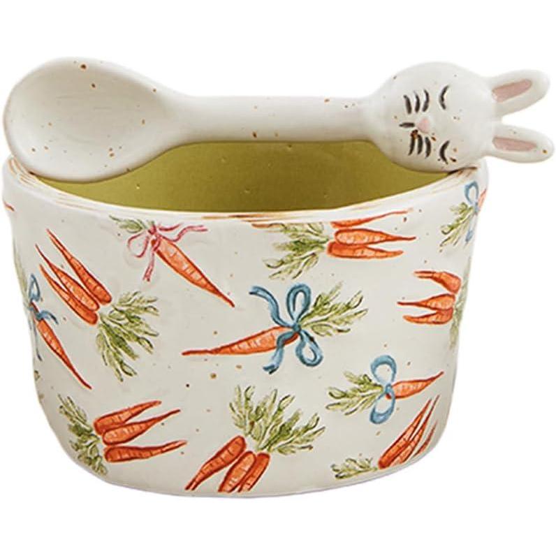 image:imageMud Pie Blue Bow Easter Tidbit Set dip 2 x 3 dia  spoon 3 12Carrot