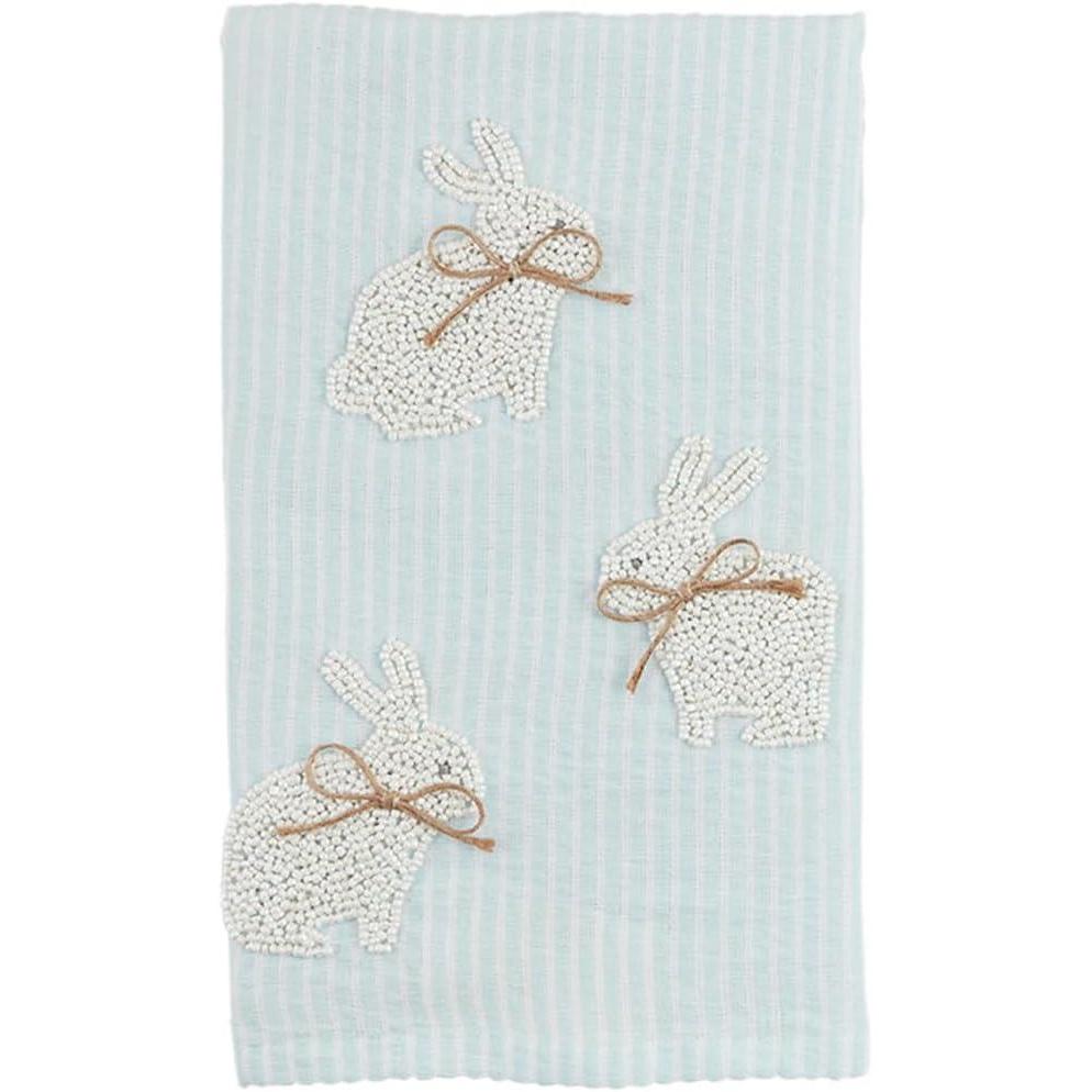 image:imageMud Pie Bunny Carrot Easter Bead Towel 26 x 14