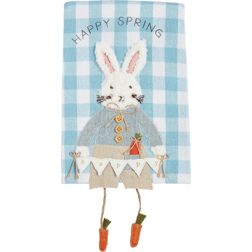 image:imageMud Pie Easter Dangle Towels Spring is Here 14 x 21 SmallHappy Spring