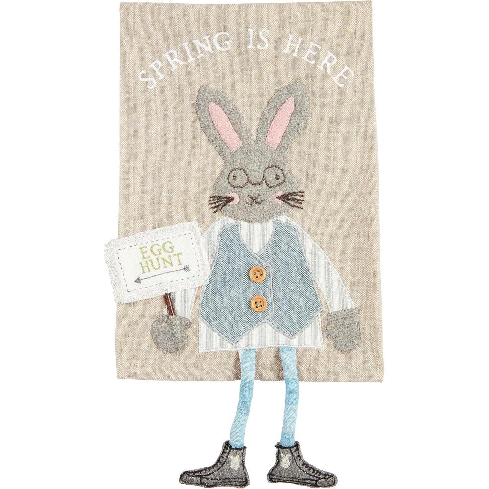 image:imageMud Pie Easter Dangle Towels Spring is Here 14 x 21 SmallSpring is Here