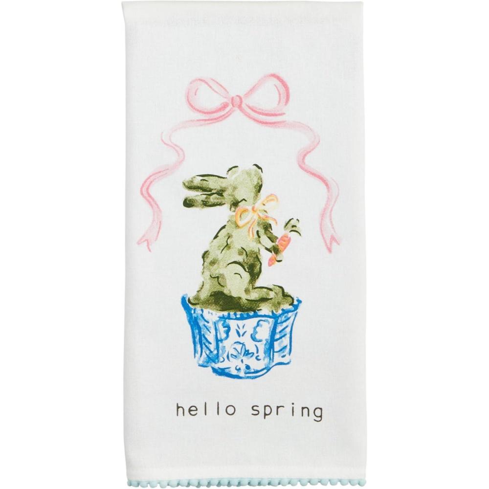 image:imageMud Pie Hello Spring Topiary Tea Towel 26 x 16 12