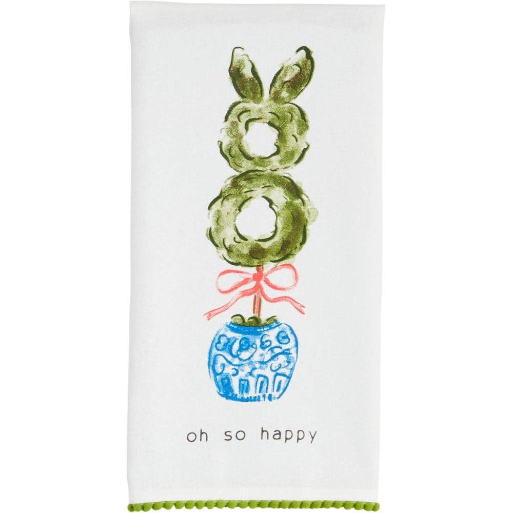 image:imageMud Pie Oh So Happy Topiary Tea Towel 26 x 16 12