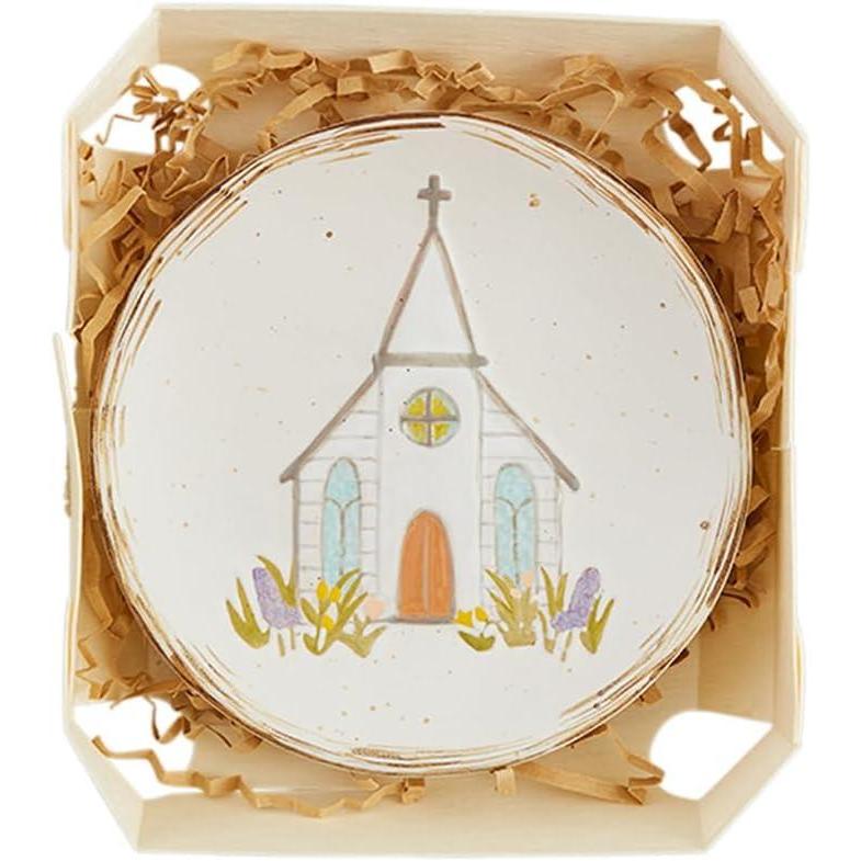 image:imageMud Pie White Cross Boxed Trinket Dish 4 12 diaChurch