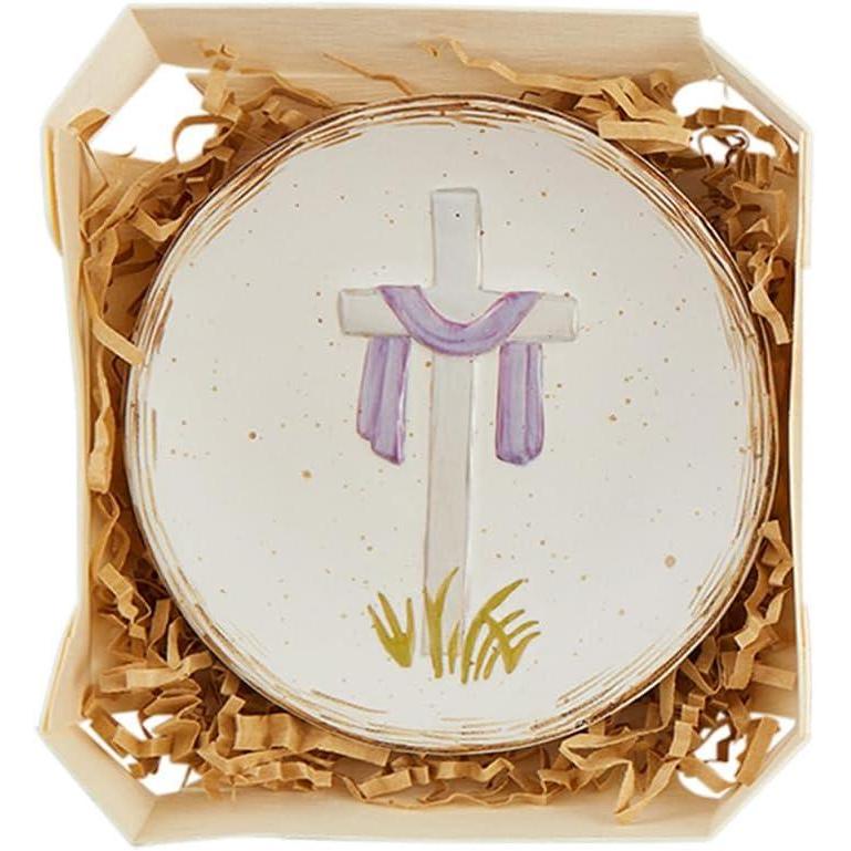 image:imageMud Pie White Cross Boxed Trinket Dish 4 12 diaWhite
