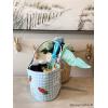 Mud Pie Blue Easter Beaded Bucket; 7 1/2″ x 8 1/2″(Blue)