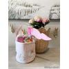 Mud Pie Blue Easter Beaded Bucket; 7 1/2″ x 8 1/2″(Pink)