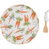 Mud Pie Carrot Round Platter Set; platter 11″ dia | spatula 5 1/2″