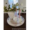 Mud Pie Led Bunny Taper Holder; Small 5″ x 3 3/4″
