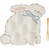 Mud Pie Small Blue Deviled Egg Platter; plate 7″ x 7 3/4″ | fork 5″