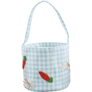 Mud Pie Blue Easter Beaded Bucket; 7 1/2″ x 8 1/2″(Blue)