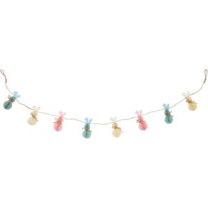 Mud Pie Bottle Brush Bunny Garland; 60″