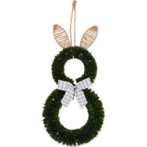 Mud Pie Boxwood Bunny Door Decor; 24″ x 12″