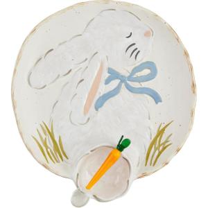 Mud Pie Bunny Chip And Dip; server 1 3/4″ x 12″ dia | spoon 5″