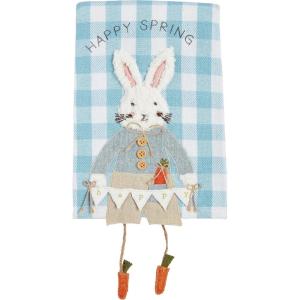 Mud Pie Easter Dangle Towels, Spring is Here; 14″ x 21″, Small(Happy Spring)