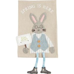 Mud Pie Easter Dangle Towels, Spring is Here; 14″ x 21″, Small(Spring is Here)