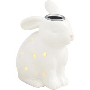 Mud Pie Led Bunny Taper Holder; Small 5″ x 3 3/4″