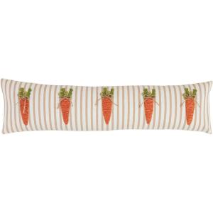 Mud Pie Long Carrot Easter Pillow; 7 1/2″ x 30″(Carrot)