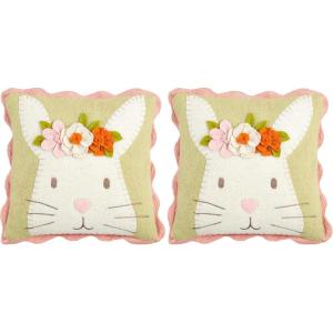 Mud Pie Mini Pillow, Carrot; 12″ x 6″(Flower)