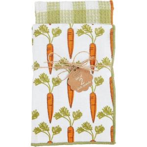 Mud Pie Spring Towel Set, Carrot; 26″ x 16.5″(Carrot)
