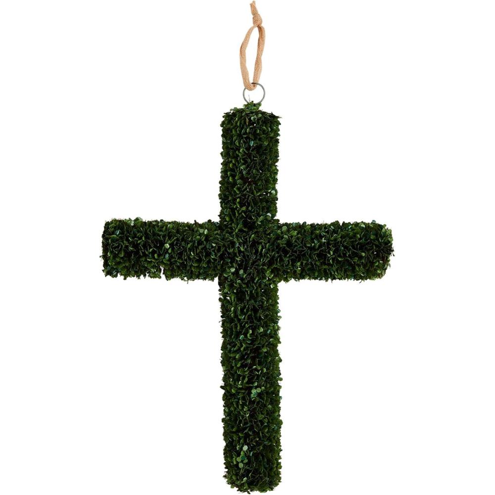 image:imageMud Pie Boxwood Cross Door Hanger 26 x 18