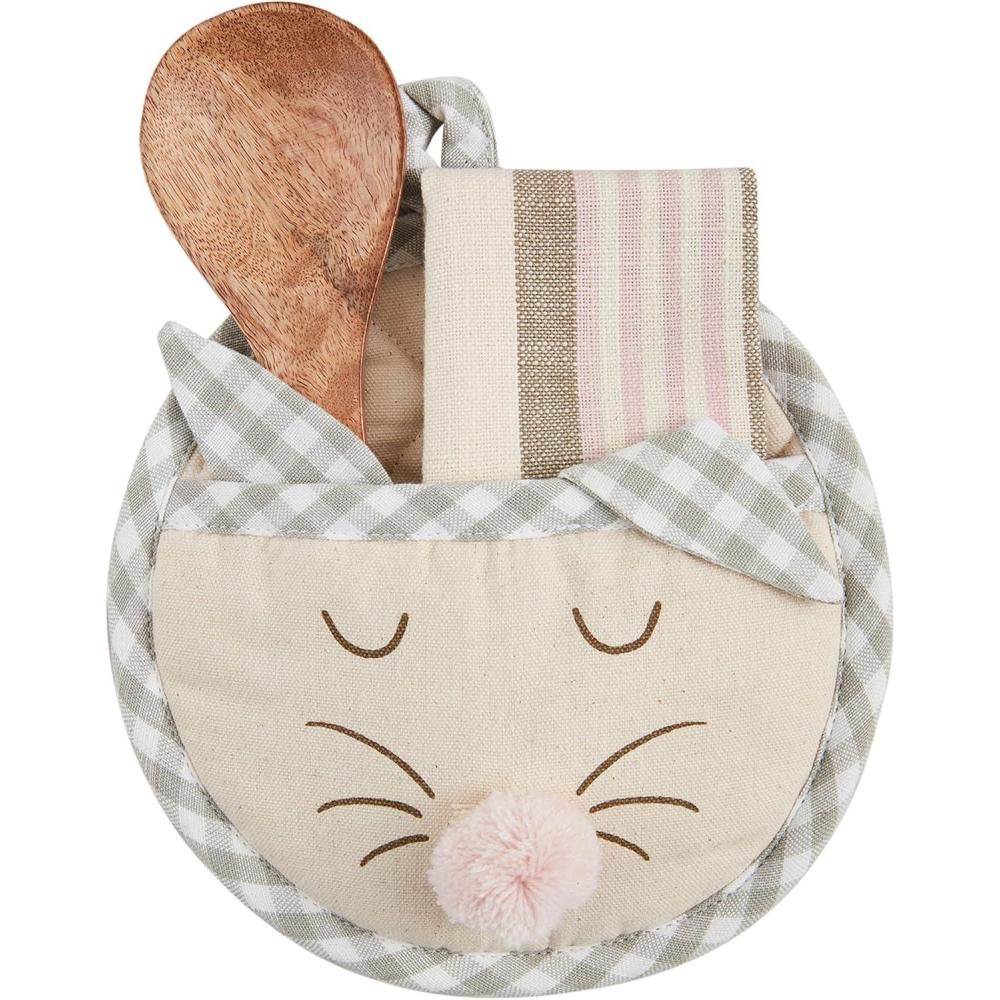 image:imageMud Pie Bunny Pot Holder Set Circle 8 Dia