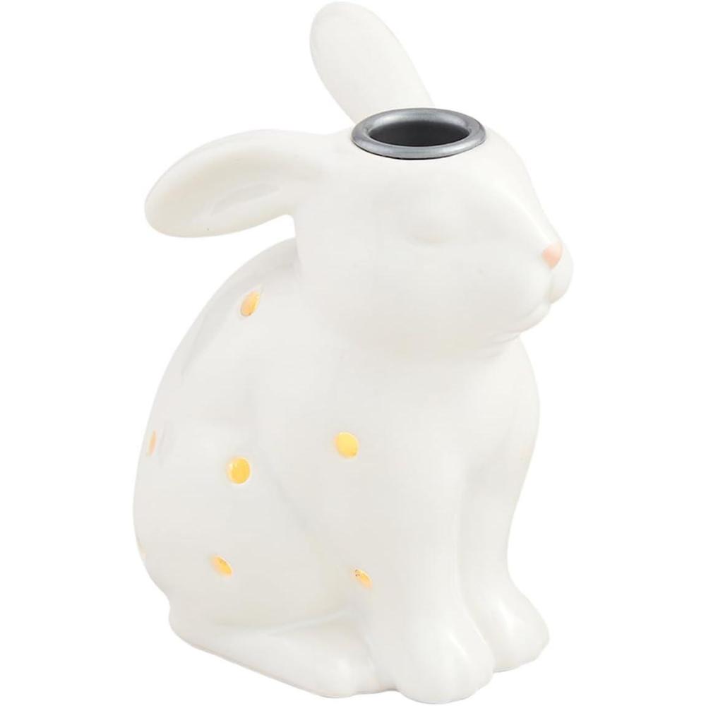 image:imageMud Pie Led Bunny Taper Holder Large 6 x 4 12