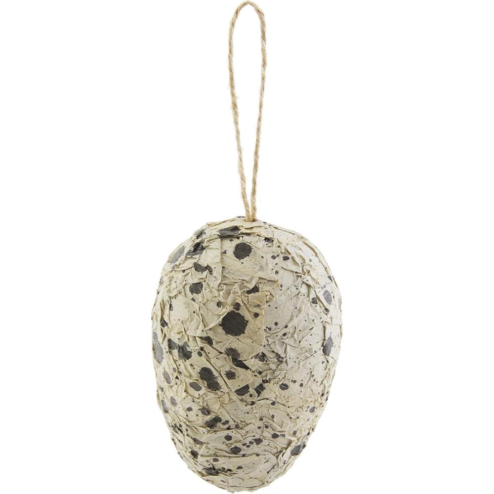 image:imageMud Pie Paper Mache Egg Decor 4 x 25 Cream Speckle