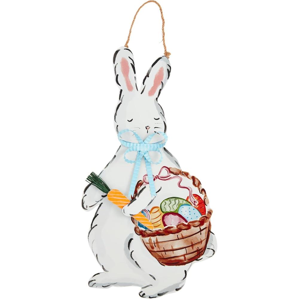 image:imageMud Pie Tin Bunny Door Hanger 26 x 14 12
