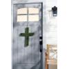 Mud Pie Boxwood Cross Door Hanger; 26″ x 18″