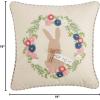 Mud Pie Bunny Embroidered Pillows, 19″ x 18″, Happy(Hop)